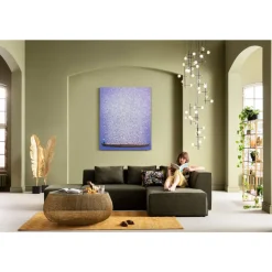 Leinwandbild Flower Boat Lila Weis 120X160Cm