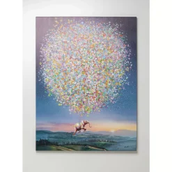 Leinwandbild Flying Elephant At Night 120X160Cm