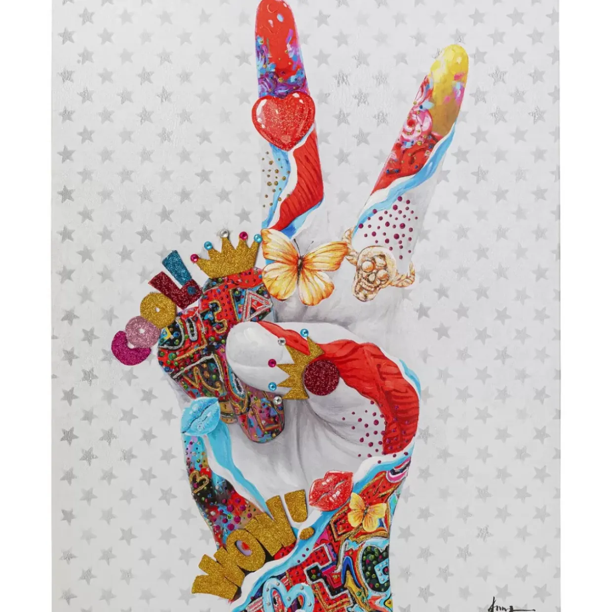 Leinwandbild Peace Sign 90X120