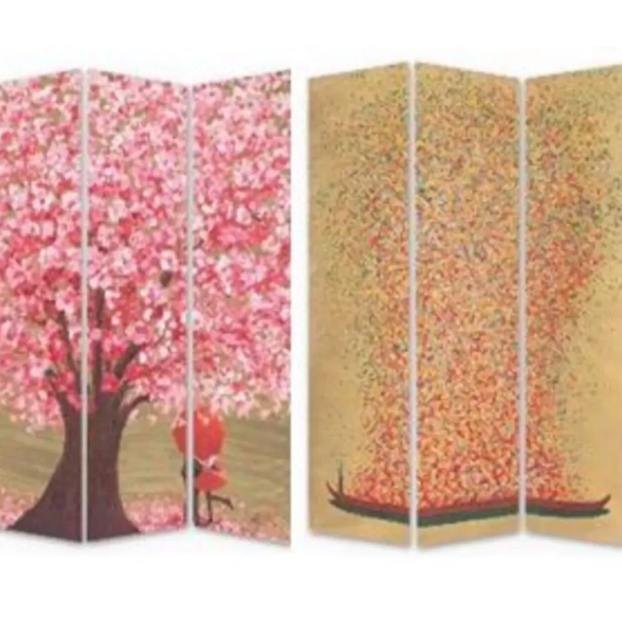 Paravent Flower Couple Vs Flower Boat 120X180