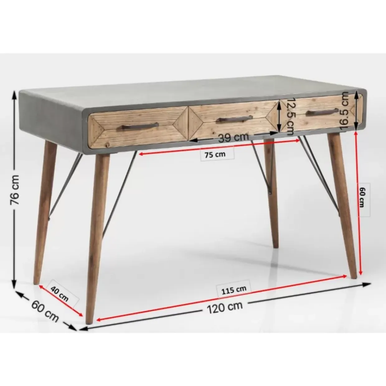 Schreibtisch X Factory 120X60Cm 3Sk
