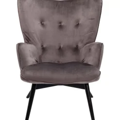 Sessel Black Vicky Velvet Grau