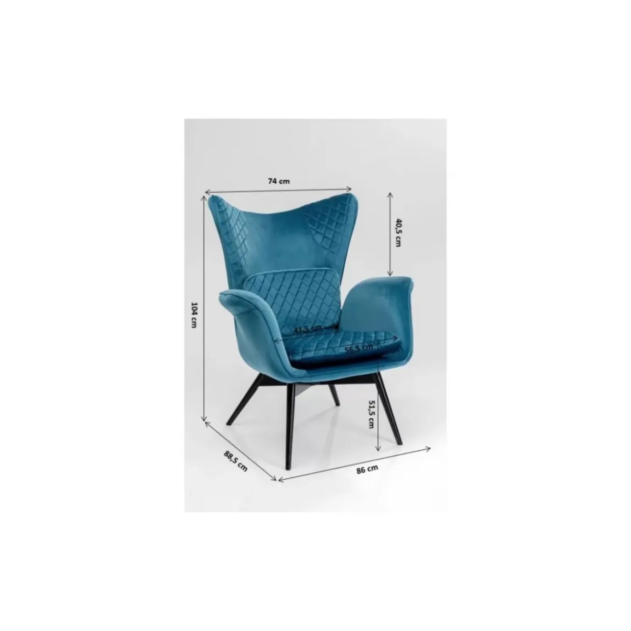 Sessel Tudor Velvet Petrol