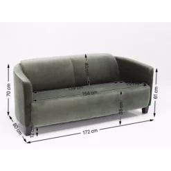 Sofa Cigar Lounge 3-Sitzer Grun