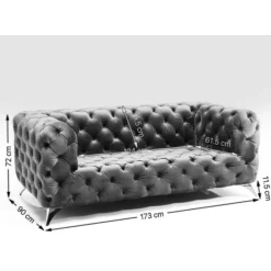 Sofa Look 2-Sitzer Velvet Blau