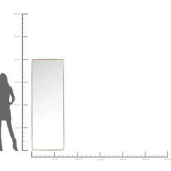 Spiegel Curve Rectangular Brass 70X200Cm