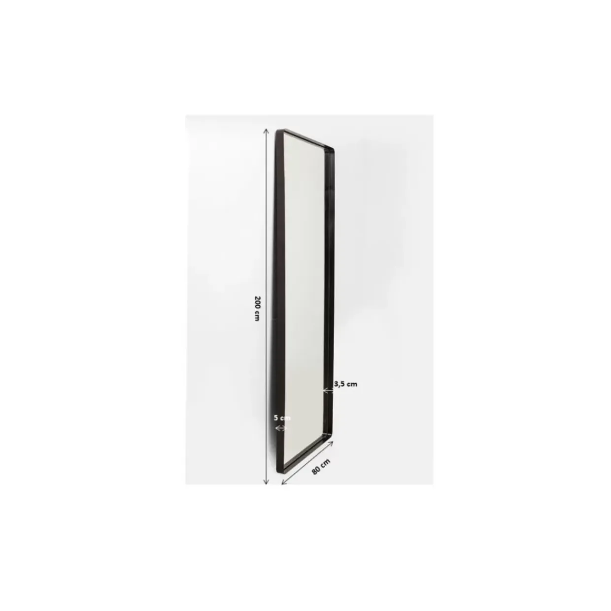 Spiegel Ombra Soft Schwarz 200X80Cm