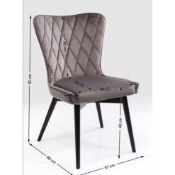 Stuhl Black Marshall Velvet Grau