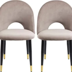 Stuhl Iris Velvet Taupe (2/Set)