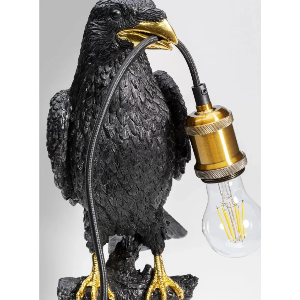 Tischleuchte Animal Sitting Crow Matt Schwarz