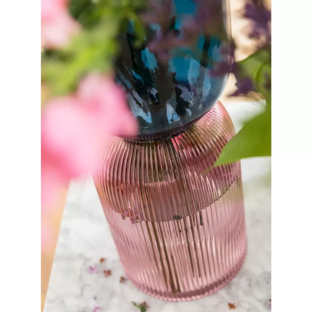 Vase Marvelous Duo Blau Lila 40Cm