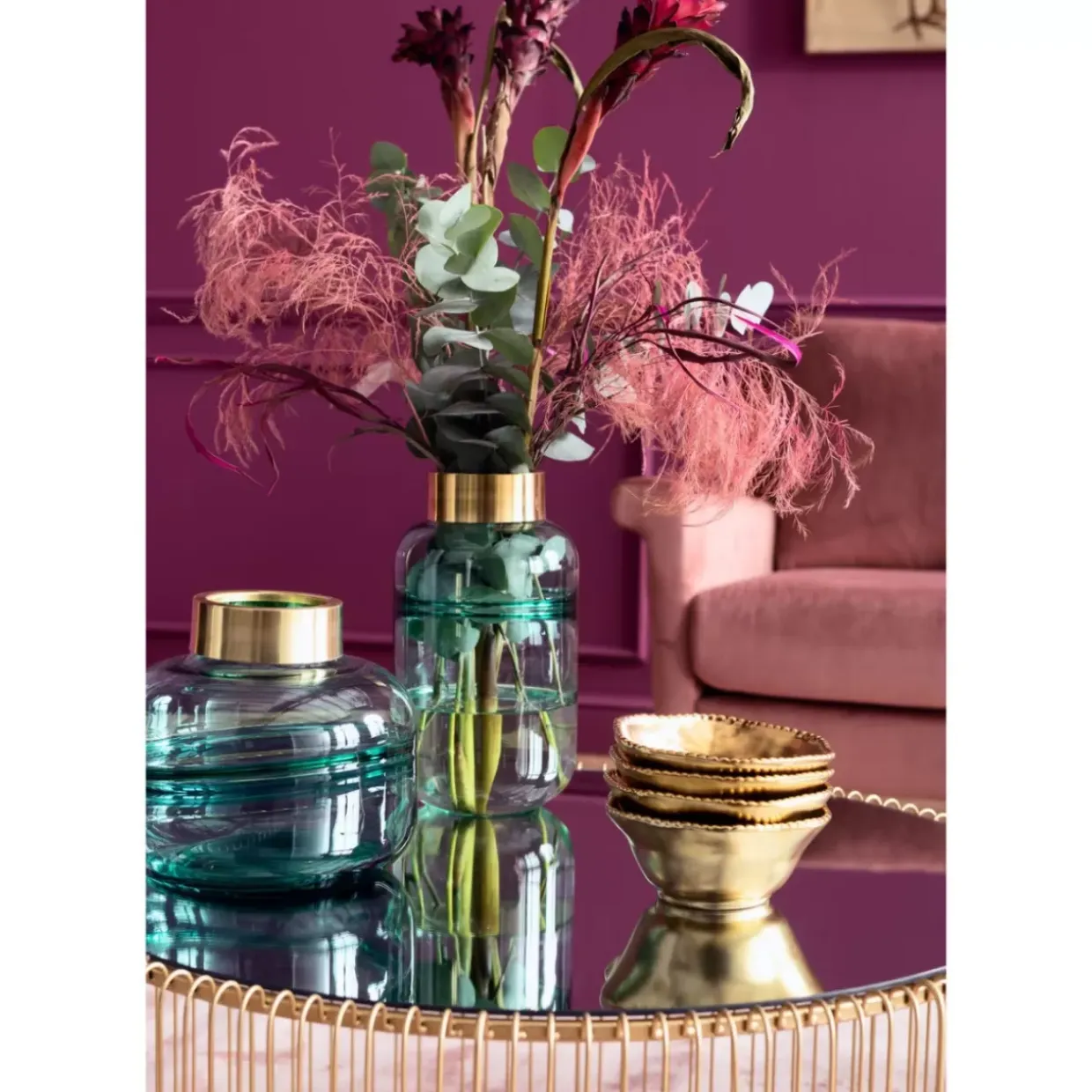 Vase Positano Belly Grun 28Cm