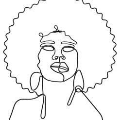 Wandobjekt Wire African Woman 50X57Cm