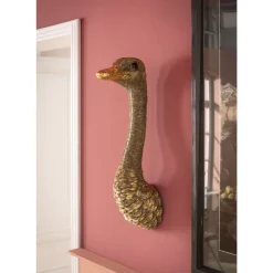Wandschmuck Ostrich Gold