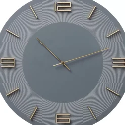 Wanduhr Leonardo Grau/Gold