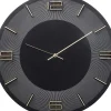 Wanduhr Leonardo Schwarz/Gold 50